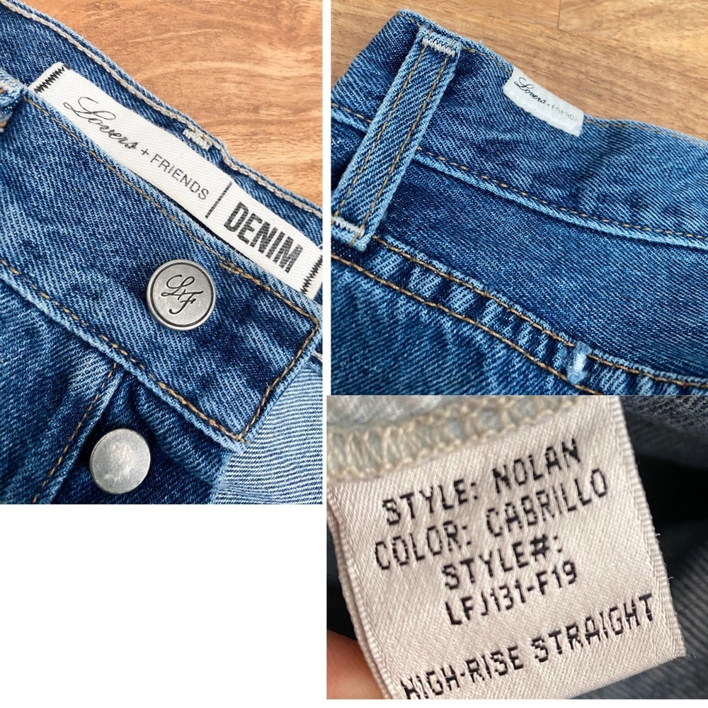 Lovers + Friends Nolan Jeans Distressed Ripped Button Fly High Rise Straight 26 - Picture 8 of 12